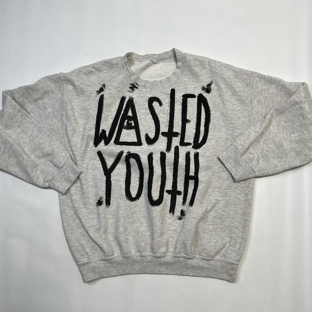 Wasted Youth Sweatshirt Mens XL Crewneck Graphic Pullover Streetwear